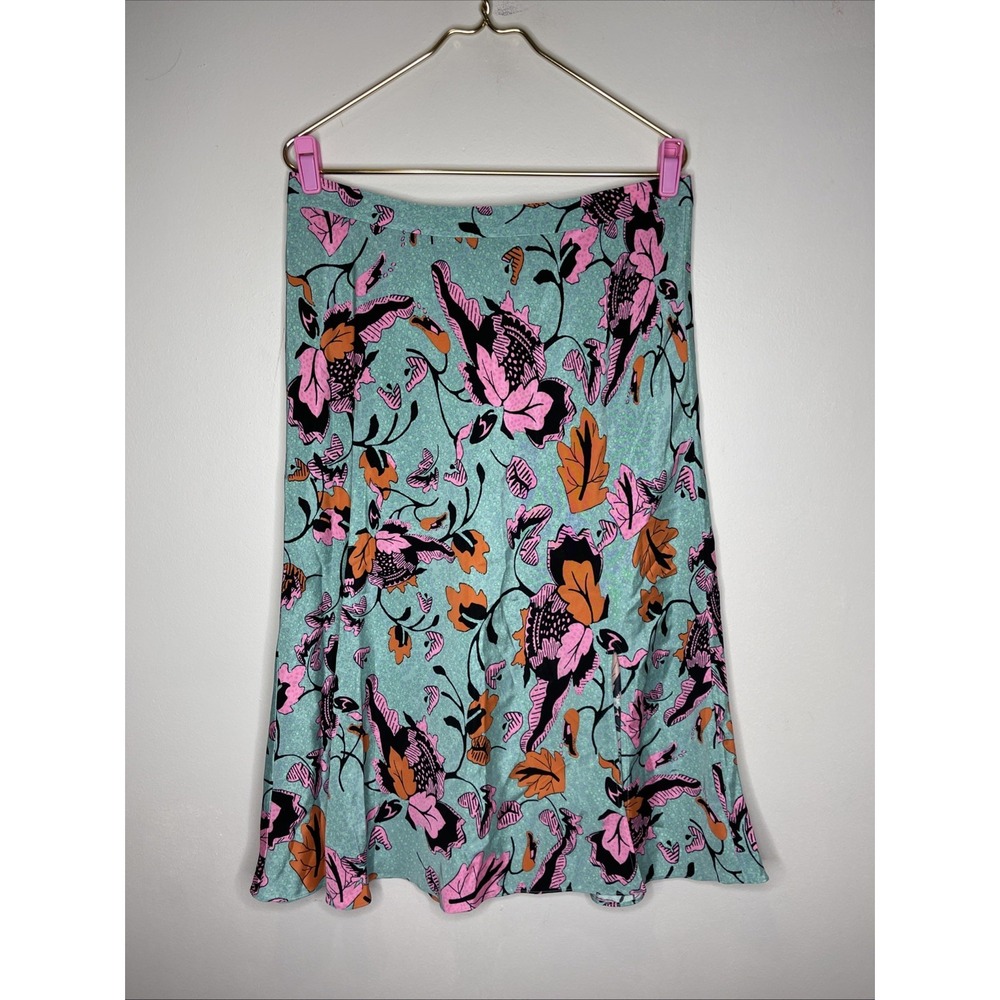 New Diane Von Furstenburg Beverly Tulle Flower Green‎ Sz 14